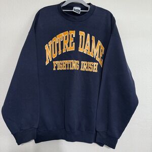 Vintage Notre Dame Fighting Irish Tultex Sweatshirt Mens XL Navy Blue Y2K Sports